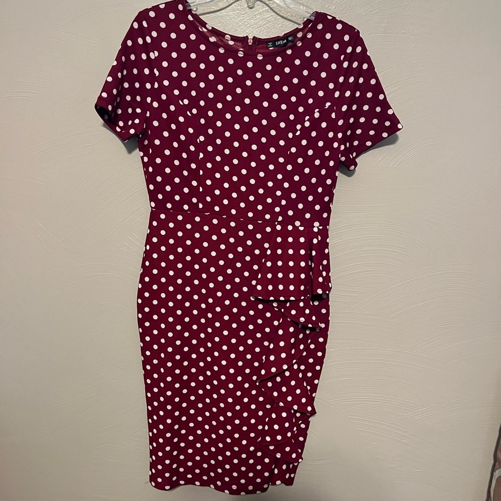 Shein red polka dot dress